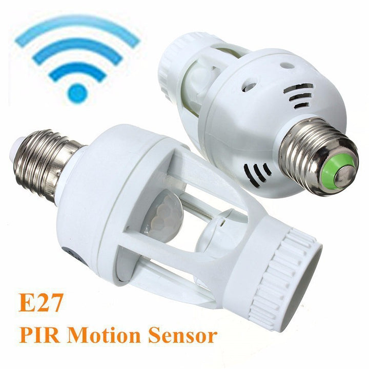 LED E27 With PIR Motion Sensor Lamp Holder Converter 100-240V Automatic